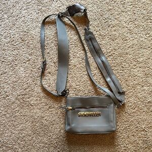 Gray Crossbody Bag with 2 straps